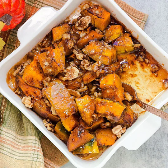 Keto Maple Glazed Baked Kabocha