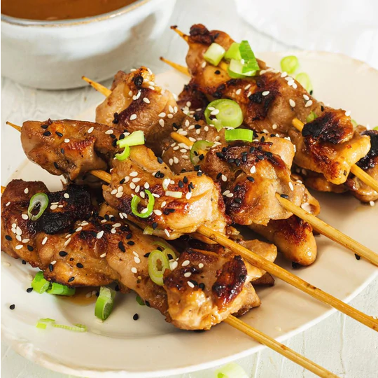 Low Carb Thai Peanut Chicken Skewers