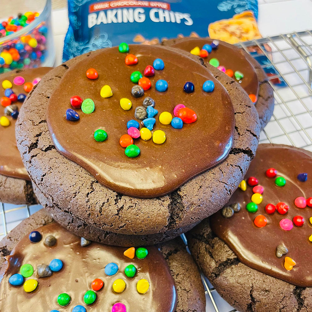 Crumbl Galaxy Brownie Cookie Keto Copycat