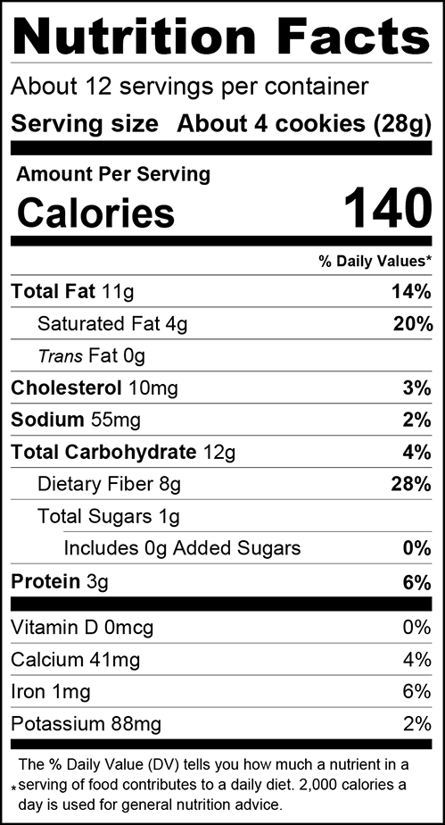 Danish Butter Cookies Nutrition Facts