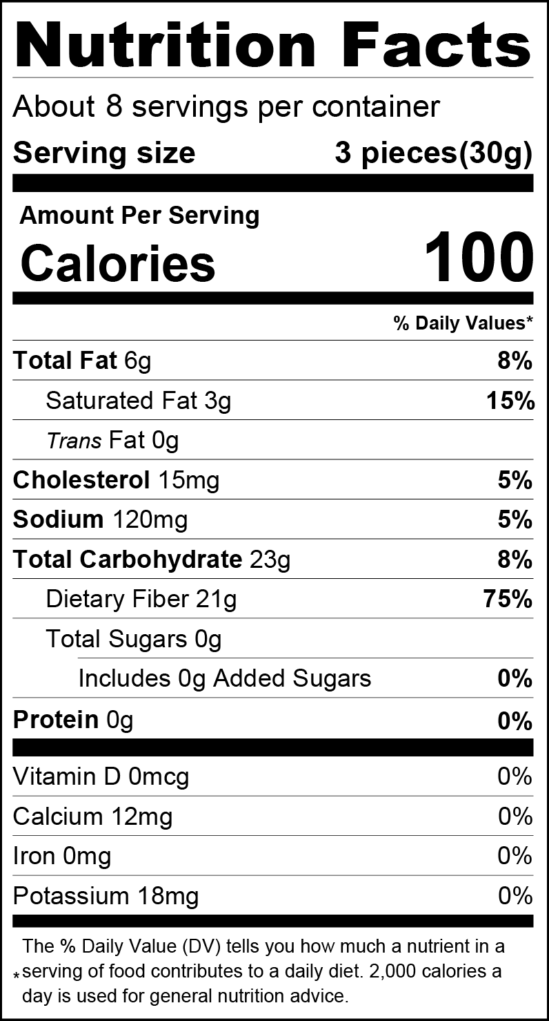 Sea Salt Caramels Nutrition Facts