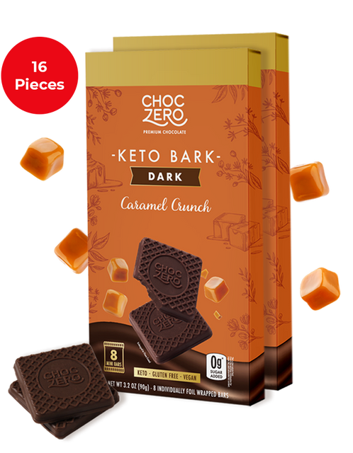 Dark Chocolate Caramel Crunch Keto Bark